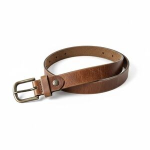 Vintage American Eagle Heavy Genuine Leather Belt Dark Brown Brass Buckle AEO